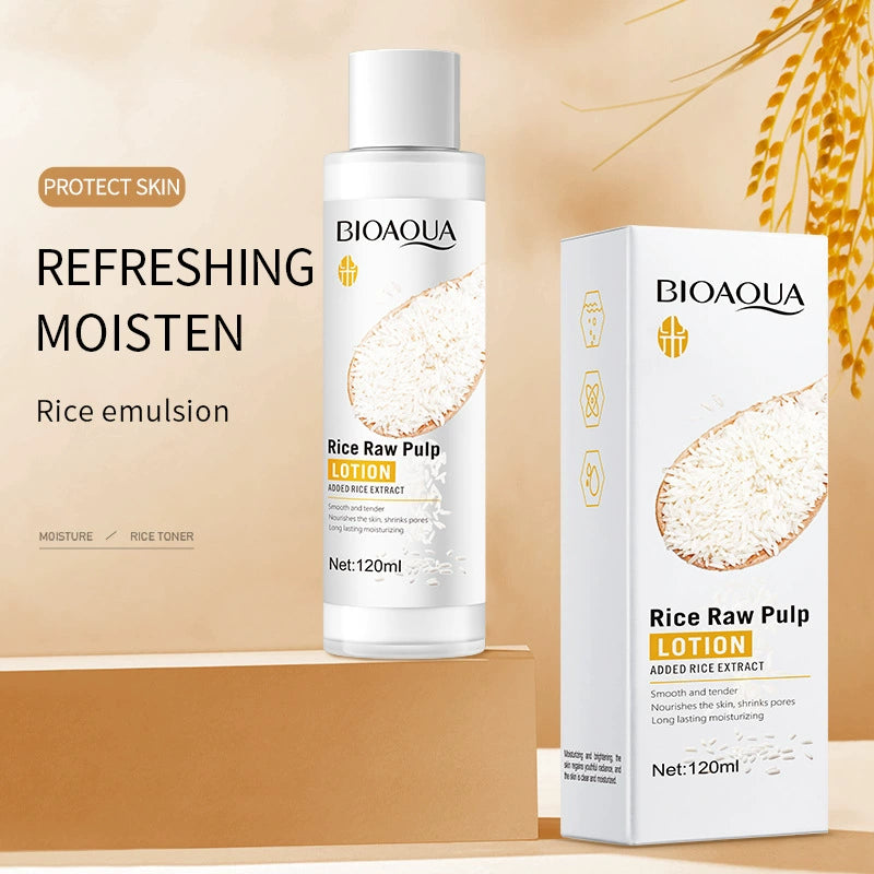 6pcs/set Rice Raw Pulp Skin Care Sets Face Cream Serum