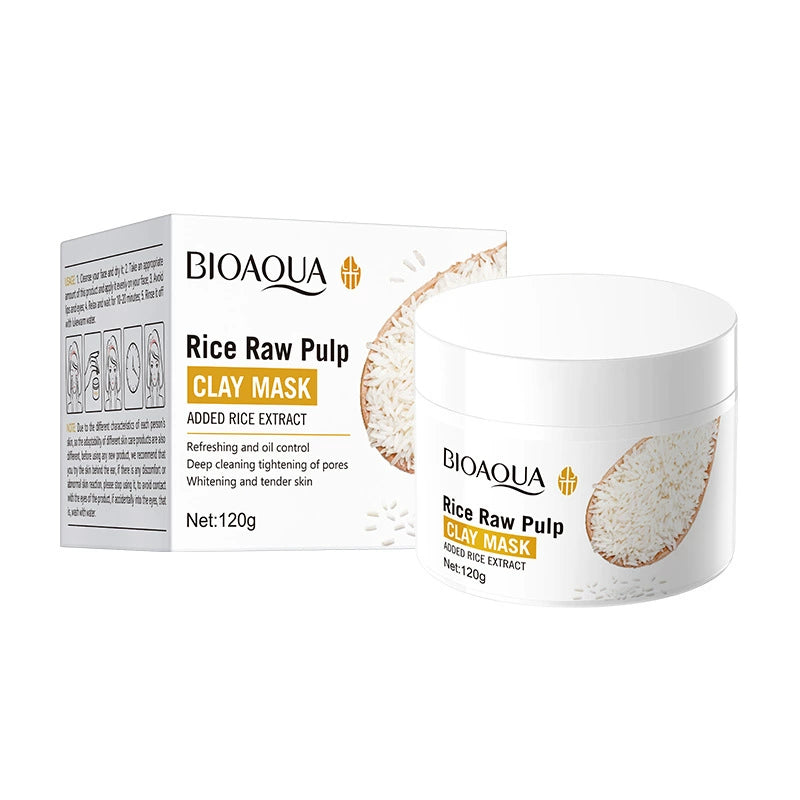6pcs/set Rice Raw Pulp Skin Care Sets Face Cream Serum