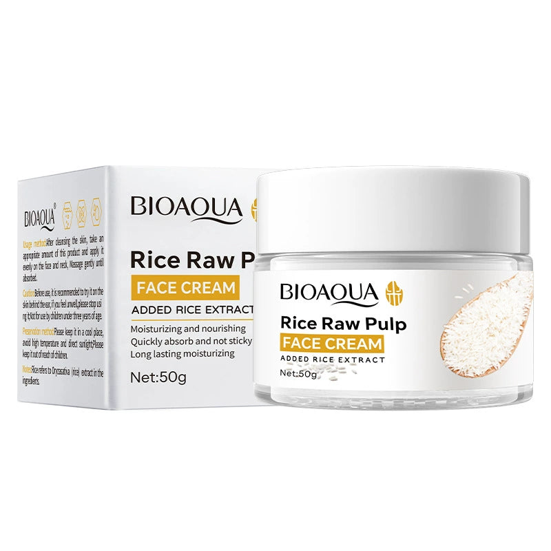 6pcs/set Rice Raw Pulp Skin Care Sets Face Cream Serum
