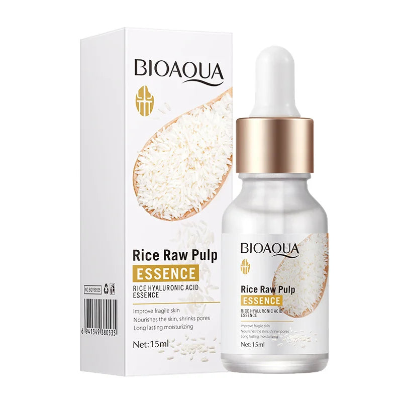 BIOAQUA Rice Raw Pulp Serum Hyaluronic Acid Face Essence Nourishing Moisturizing Whitening Anti-Wrinkle Serum Facial Skin Care