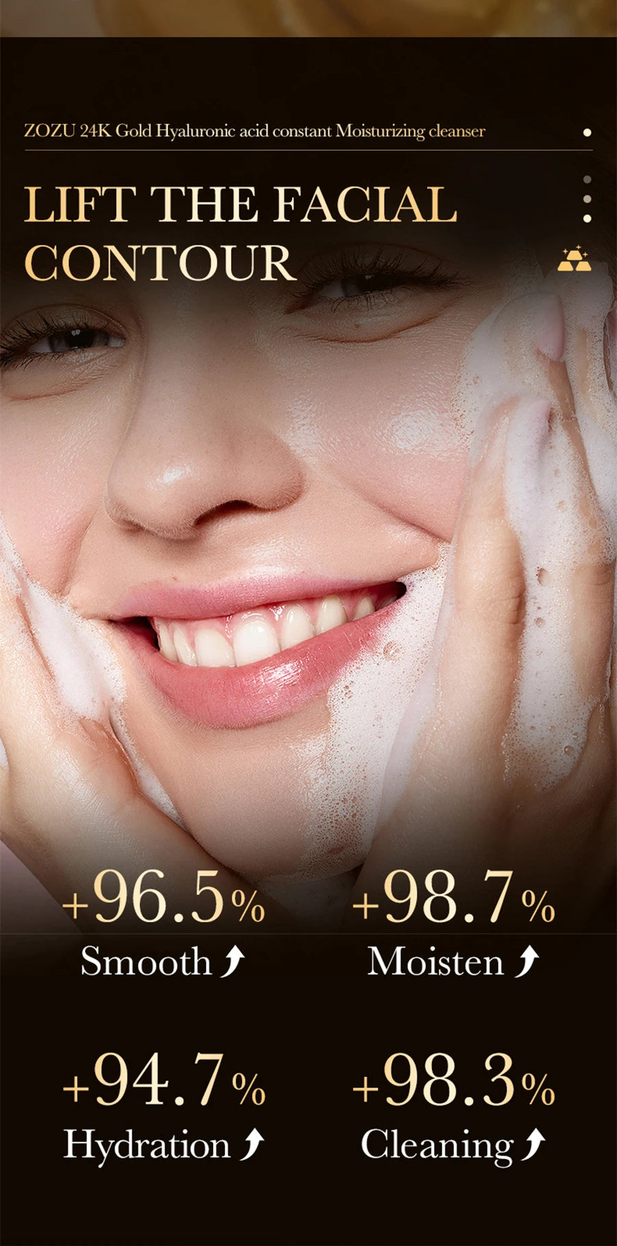 24k Gold Hyaluronic Acid Nicotinamide Face Serum Anti Aging Facial Lifting Collagen Cream Skin Care Whitening Eye Care Cleanser
