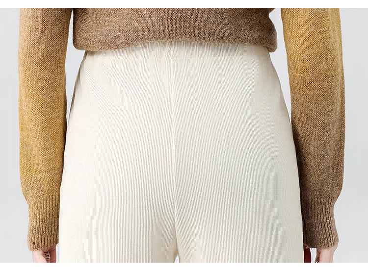 Waist Wide Legs Pants Plus Size Women Straight