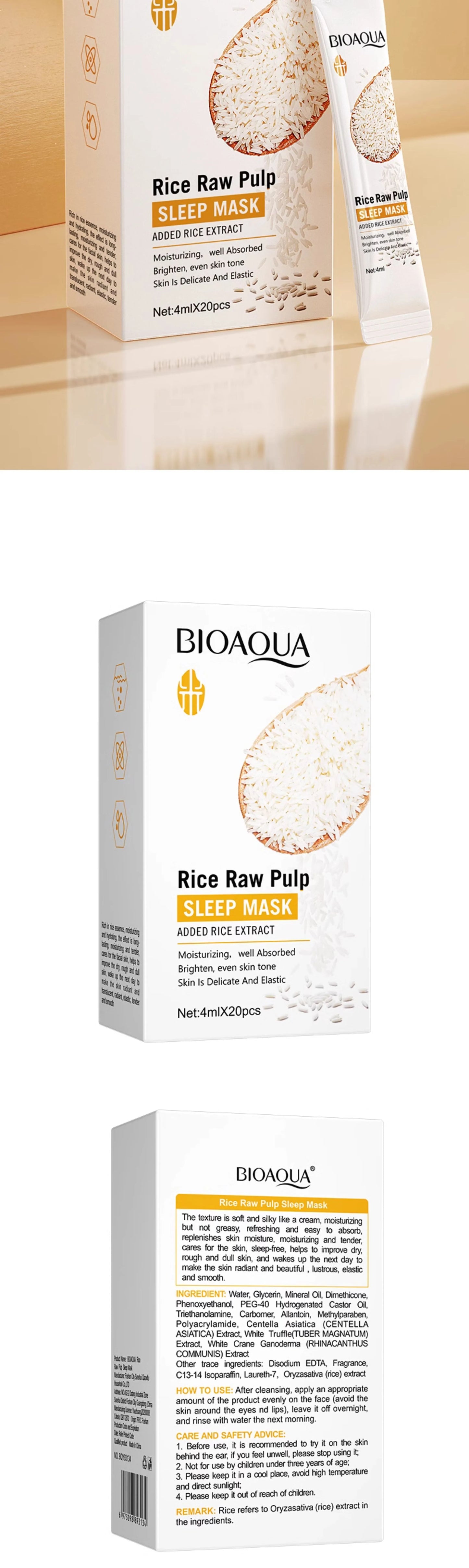 Rice Puree Skin Care Set Rice Whitening Skin Care Set Serum Cleaner