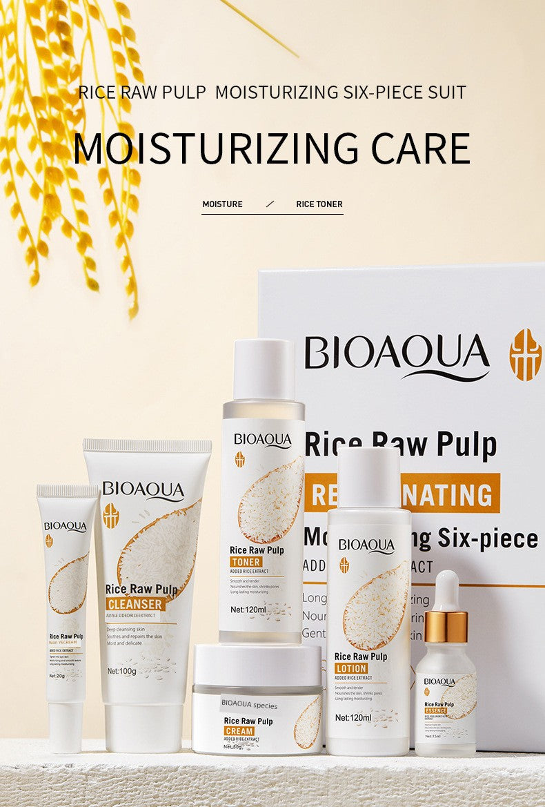 Rice Puree Skin Care Set Rice Whitening Skin Care Set Serum Cleaner