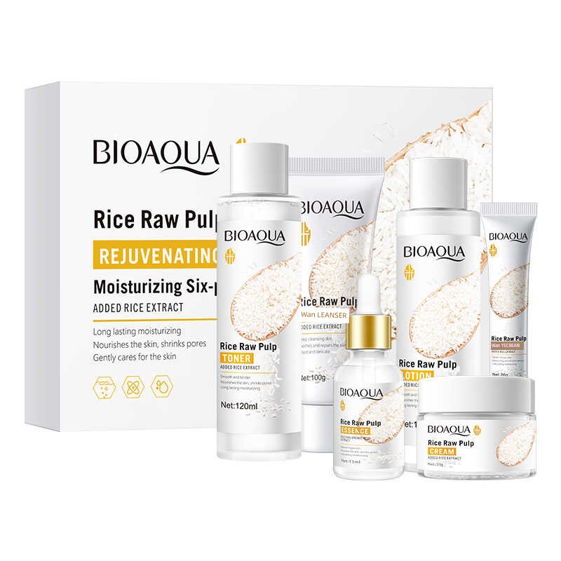 Rice Puree Skin Care Set Rice Whitening Skin Care Set Serum Cleaner