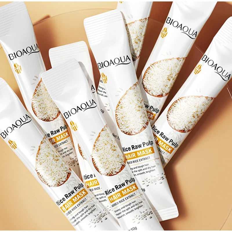 Magical Keratin Rice Paste Hair Care Mask Repair Damaged Frizzy Hair In 5 Seconds Improve Hair Quality Nourish Hair Nutrients